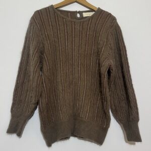 Vintage Angora Blend‎ Fuzzy Textured Sweater Women's Medium Cottagecore Holiday